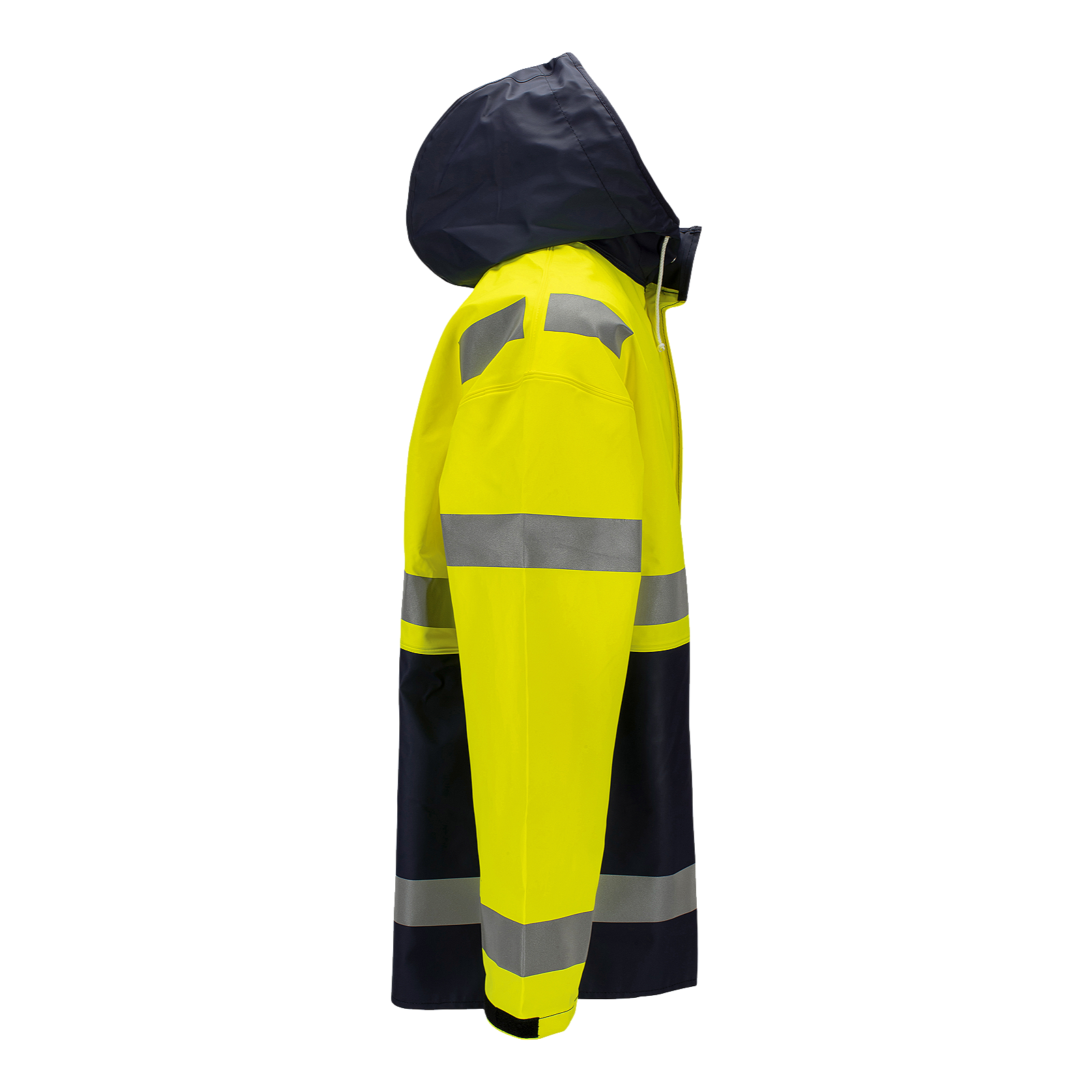 Aksla synlig regnjakke