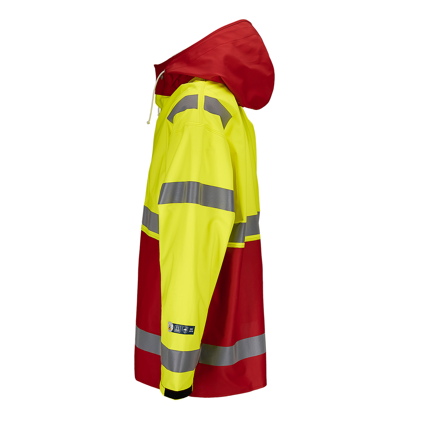 Aksla synlig regnjakke