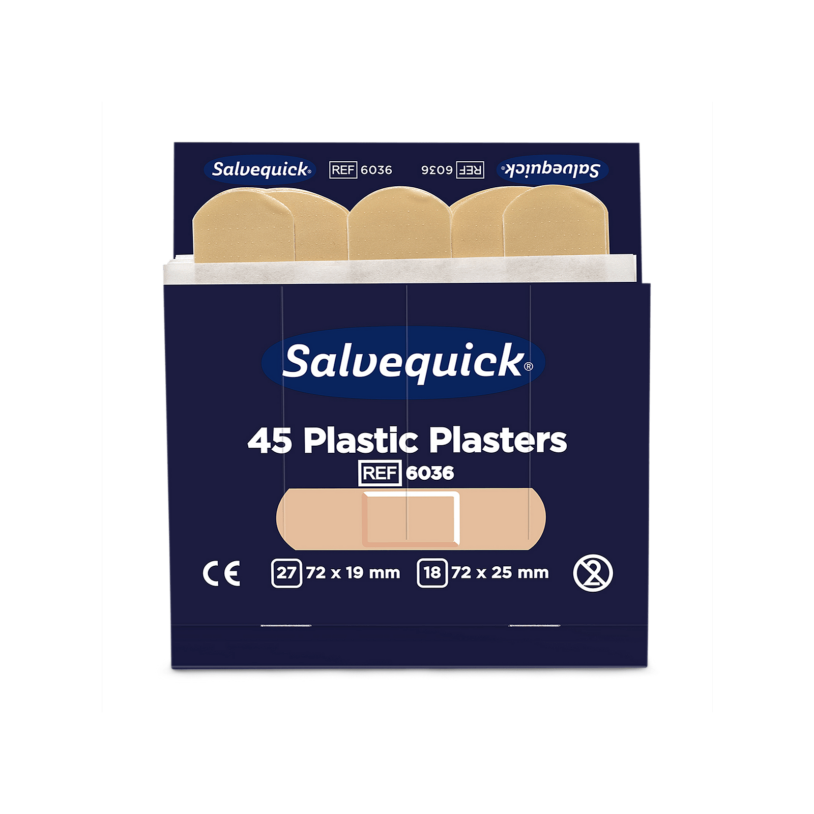 Salvequick Plastic Plasters 45 pcs 6 Refill
