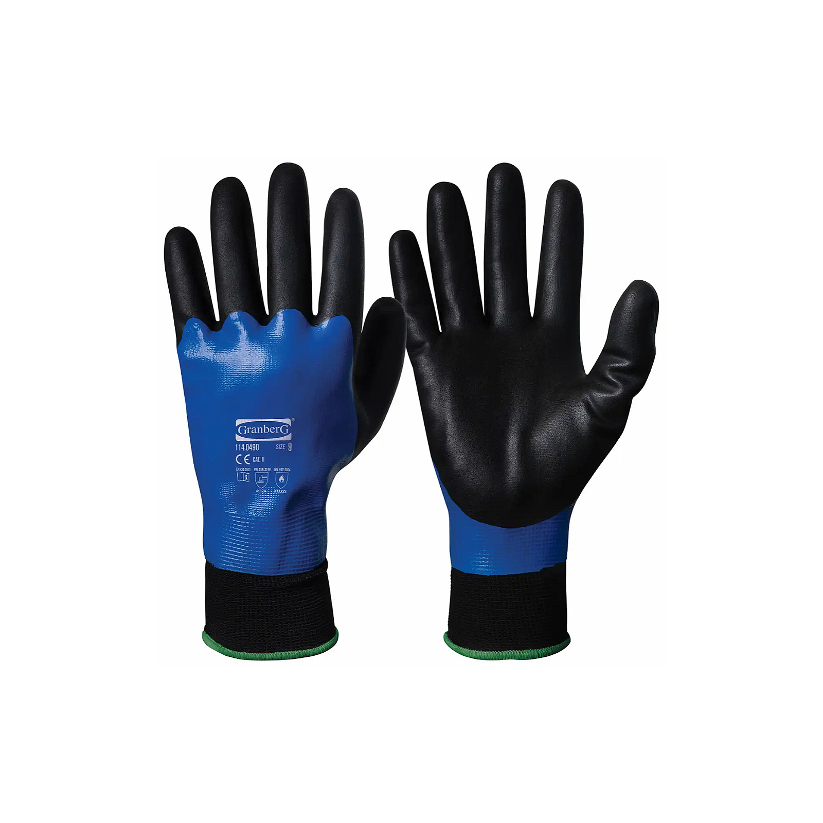 Granberg 0490 Monteringshanske, Dobbelt Nitrilbelegg (12 par)